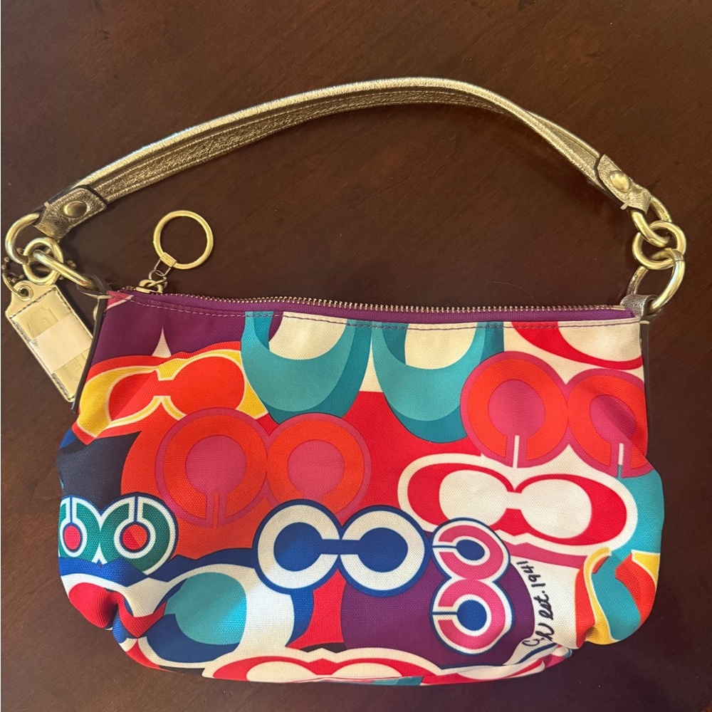 Coach multi colored retro Shoulder Bag with Gold-Tone Hardware